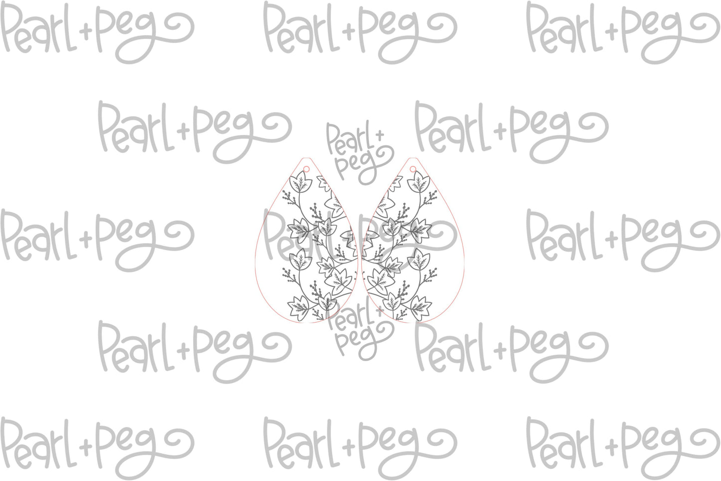 Leaf Vine Drop Laser Engraved Earrings Digital Download