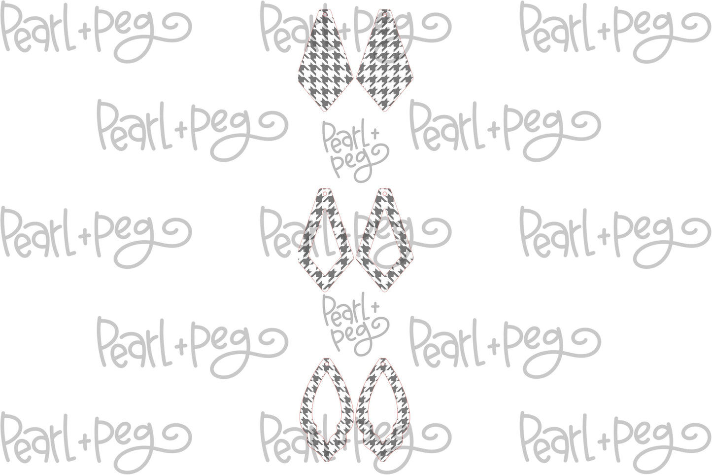 Houndstooth Bundled Shapes Laser Engraved Earrings Digital Download