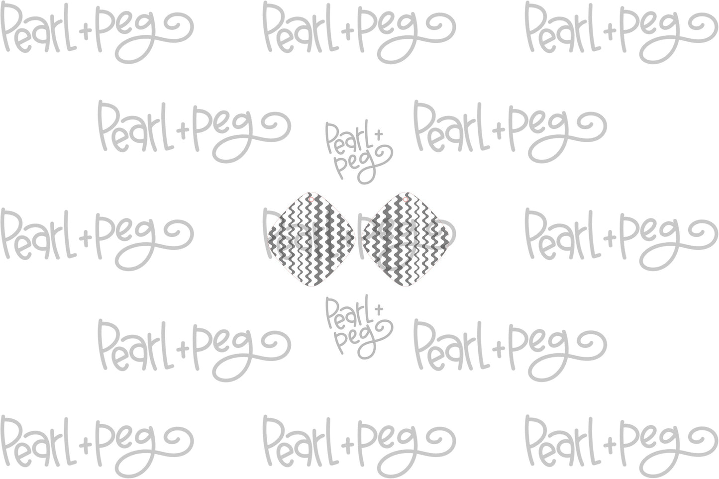 Ric Rac Rounded Diamond Laser Engraved Earrings Digital Download