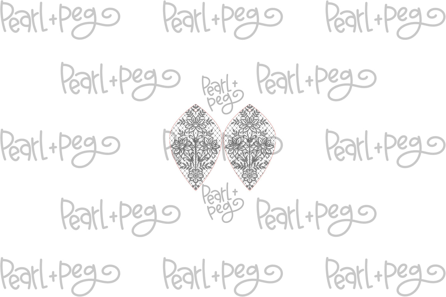 Netted Scandinavian Drop Laser Engraved Earrings Digital Download