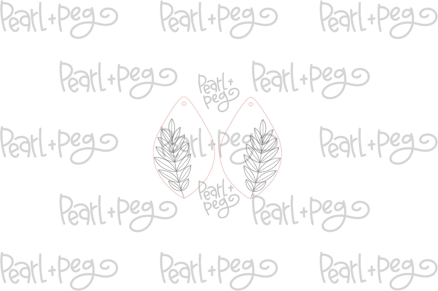 Two Tone Leaves Drop Laser Engraved Earrings Digital Download