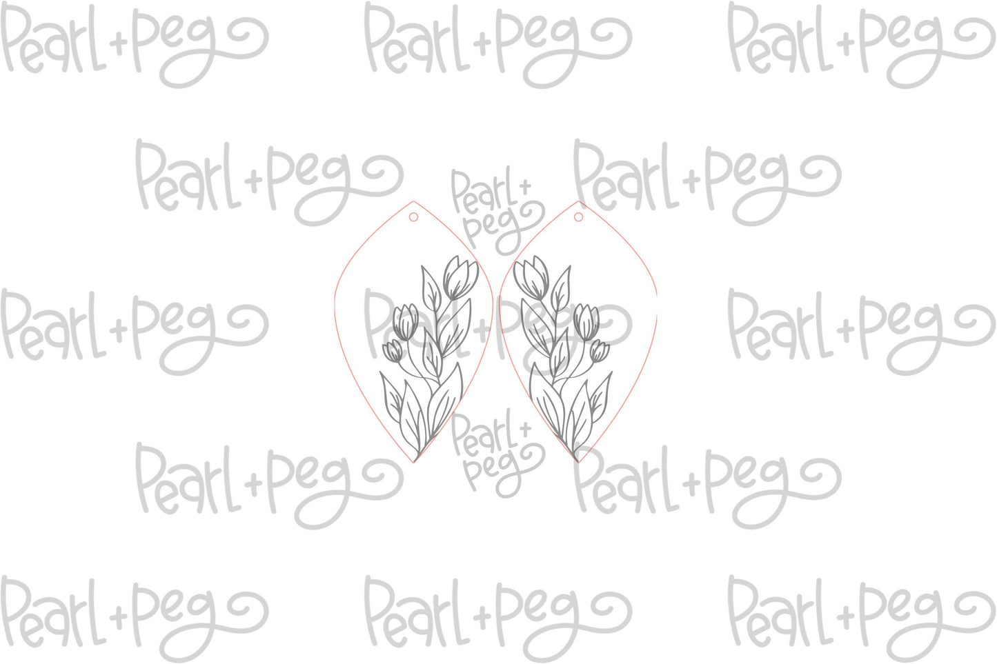 Floral Vine Drop Laser Engraved Earrings Digital Download