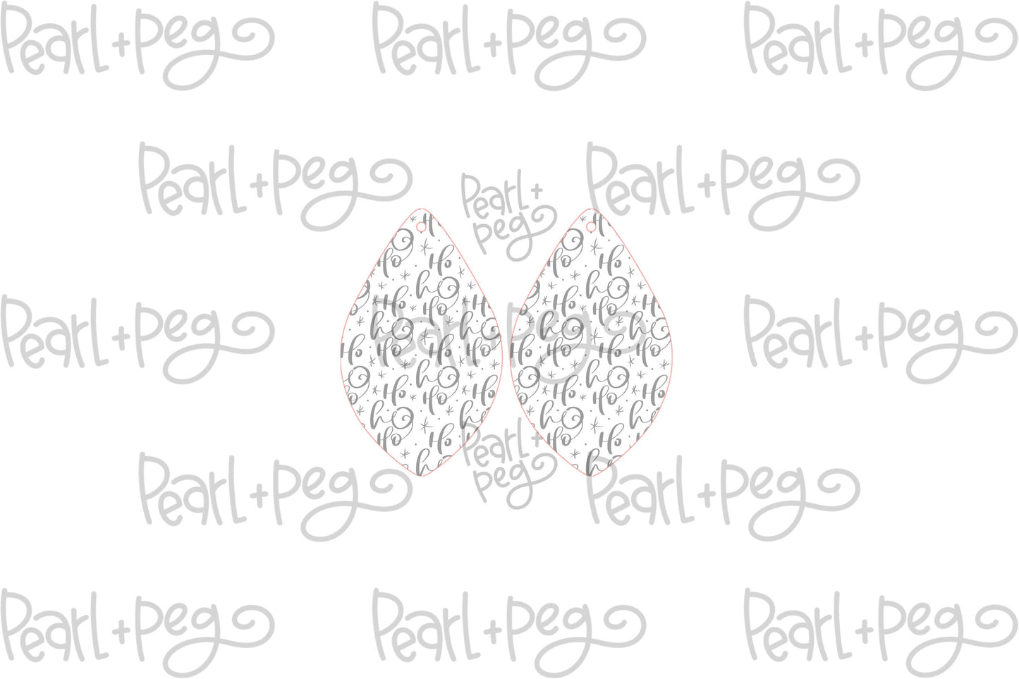 Ho Ho Ho Script Laser Engraved Earrings Digital Download