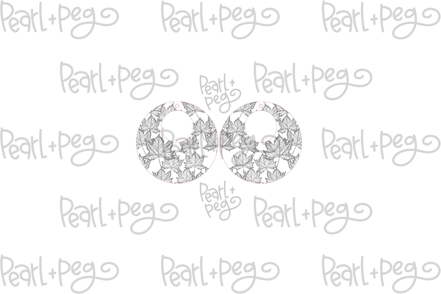 Fall Leaves Hoop Laser Engraved Earrings Digital Download