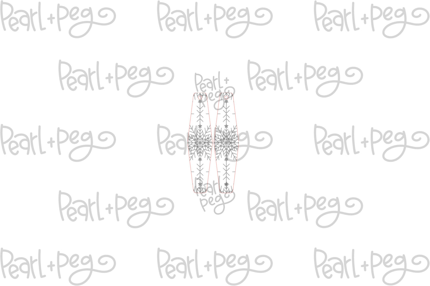 Snowflake Bar Laser Engraved Earrings Digital Download