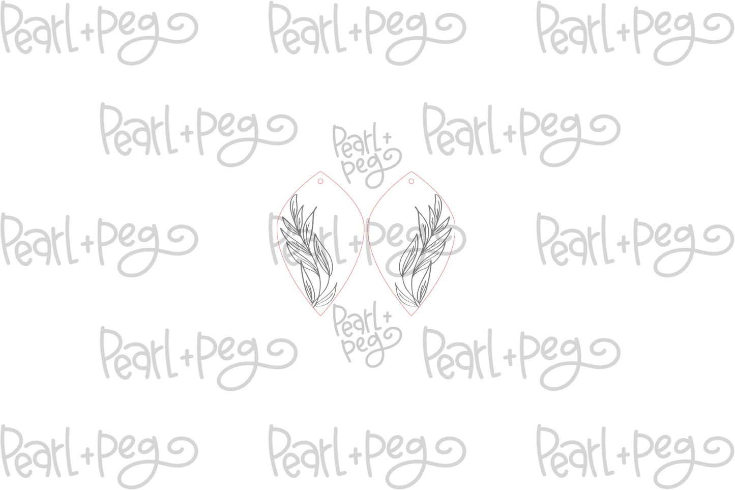 Flowy Leaves Laser Engraved Earrings Digital Download