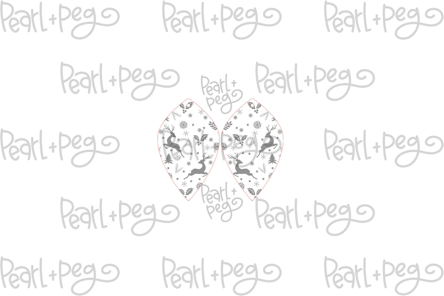 Reindeer Sprint Laser Engraved Earrings Digital Download