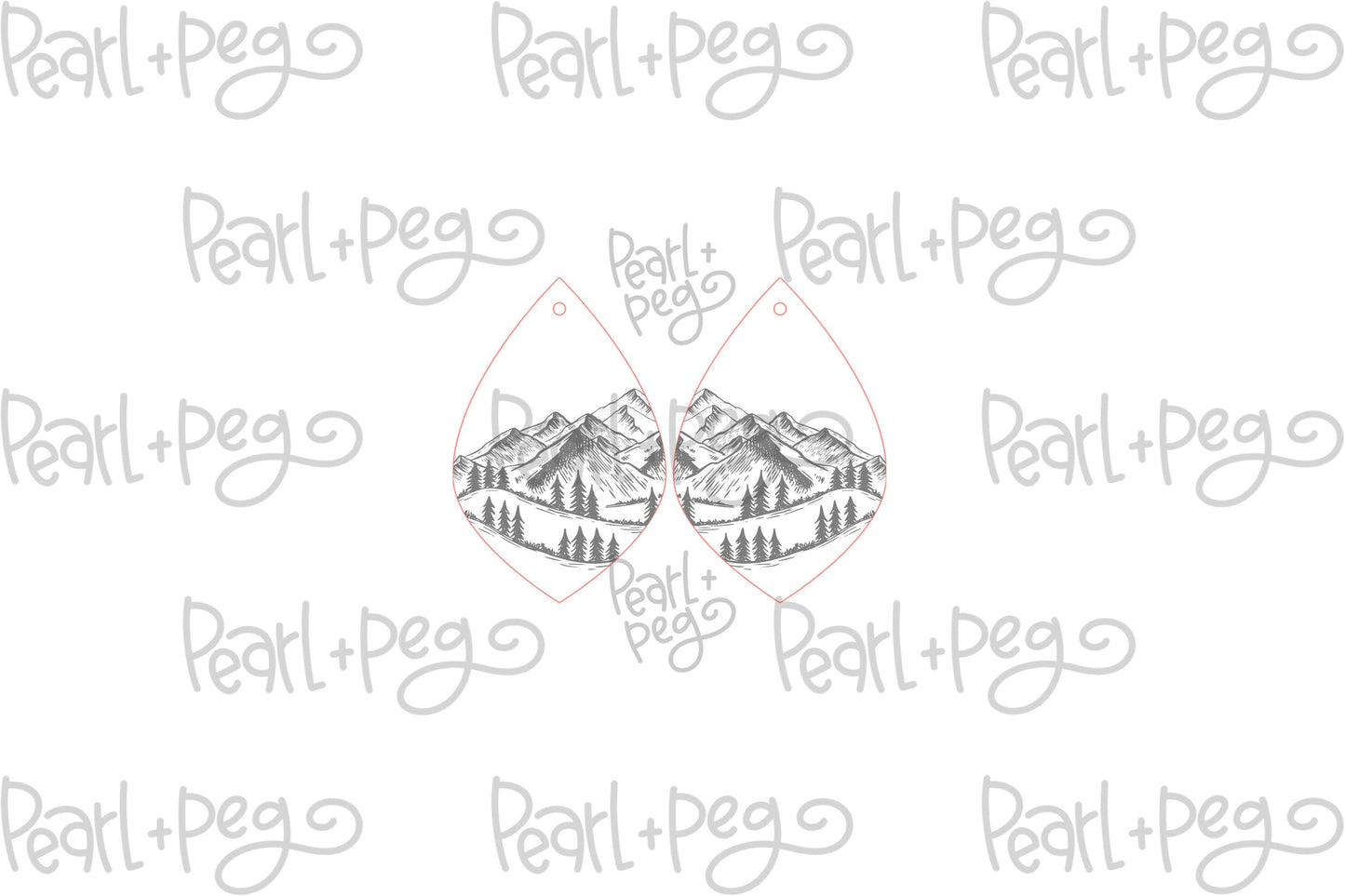 Mountain Valley Laser Engraved Earrings Digital Download