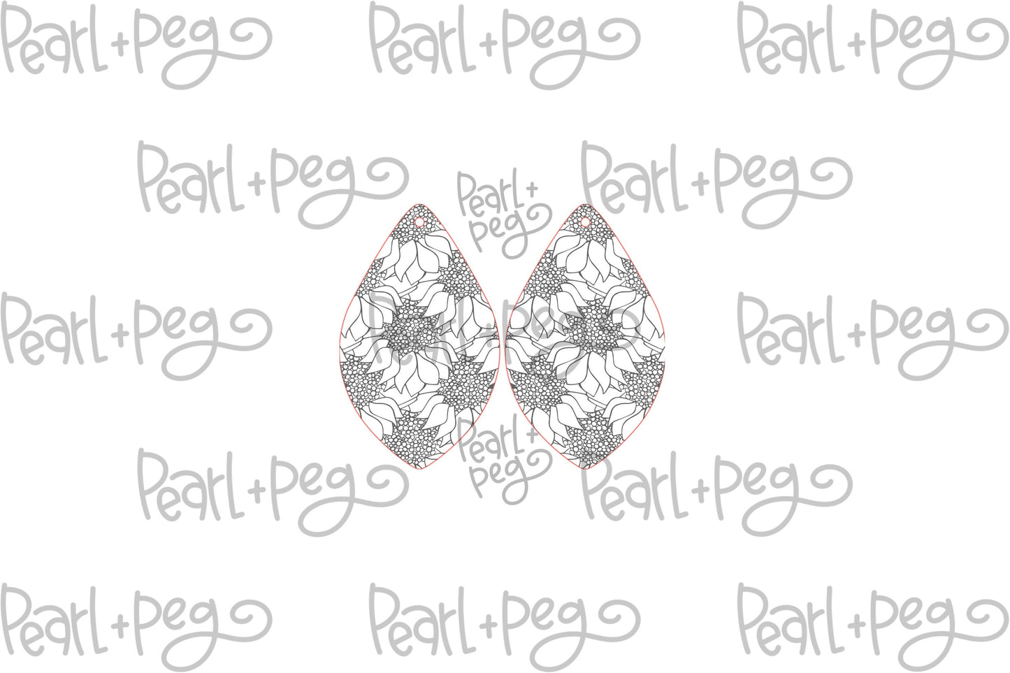 Fall Sunflowers Laser Engraved Earrings Digital Download