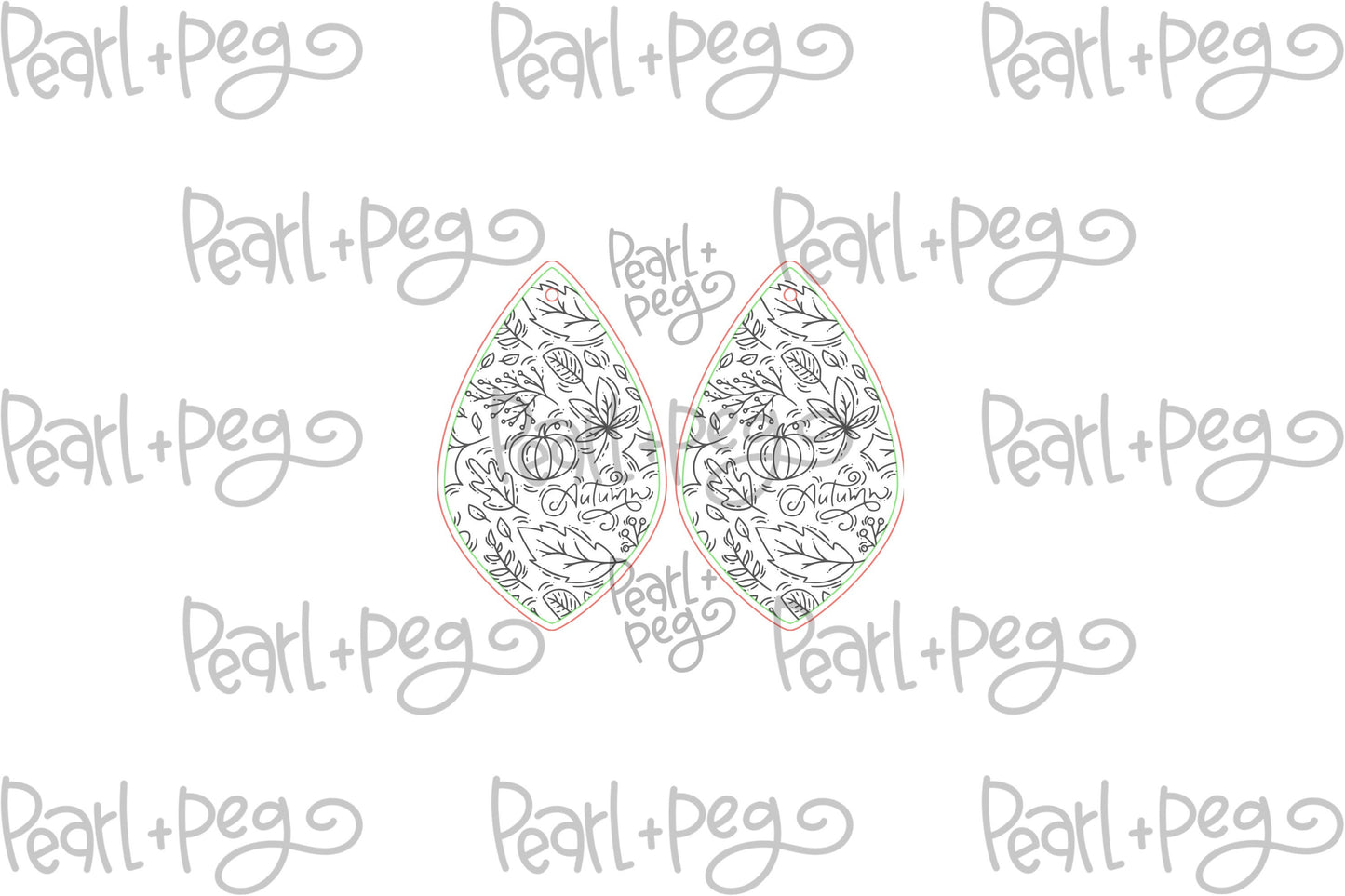 Autumn Pumpkin Drop Laser Engraved Earrings Digital Download