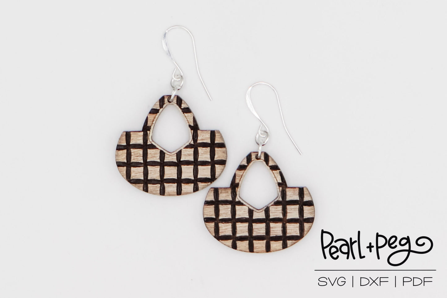 Elegant Pattern Short Hoop Laser Engraved Earrings Digital Download