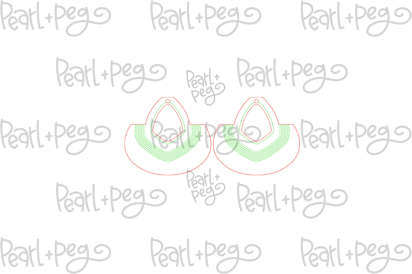 Collared Short Hoop Laser Engraved Earrings Digital Download