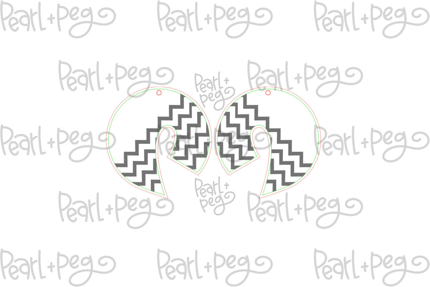 Zig Zag Swoosh Laser Engraved Earrings Digital Download