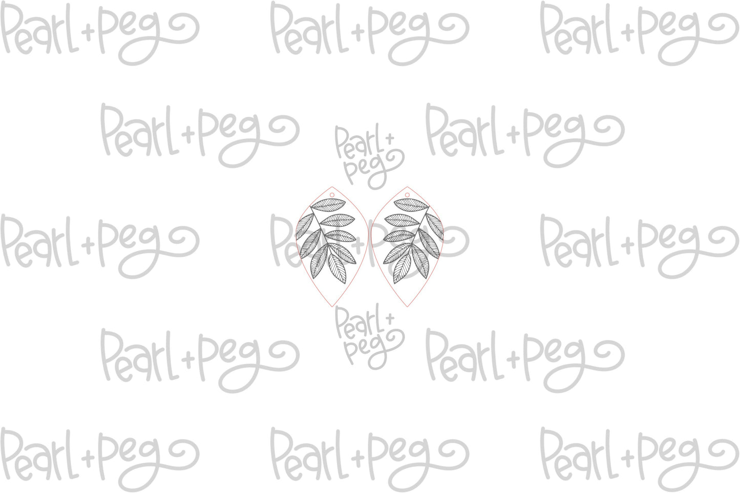 Swooping Leaves Drop Laser Engraved Earrings Digital Download