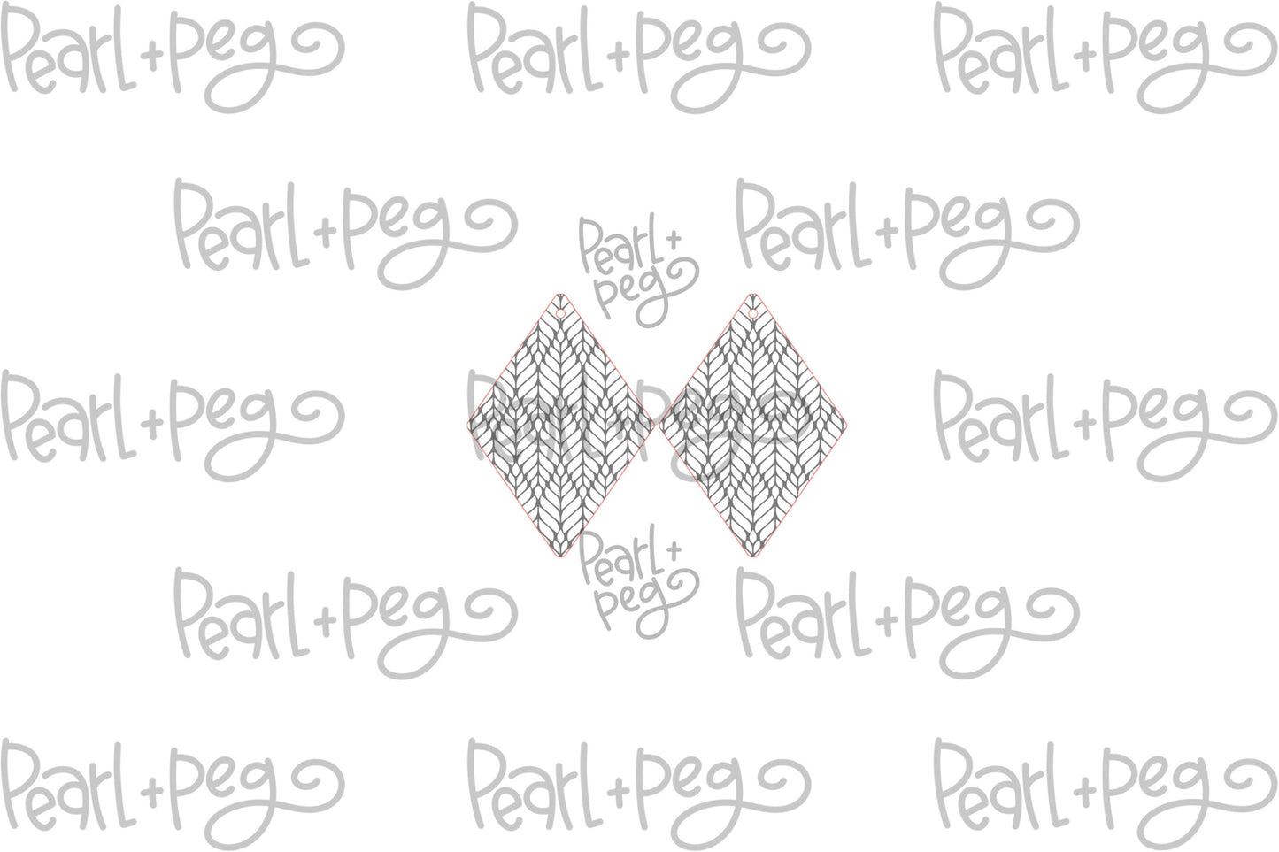 Zig Zag Diamond Laser Engraved Earrings Digital Download