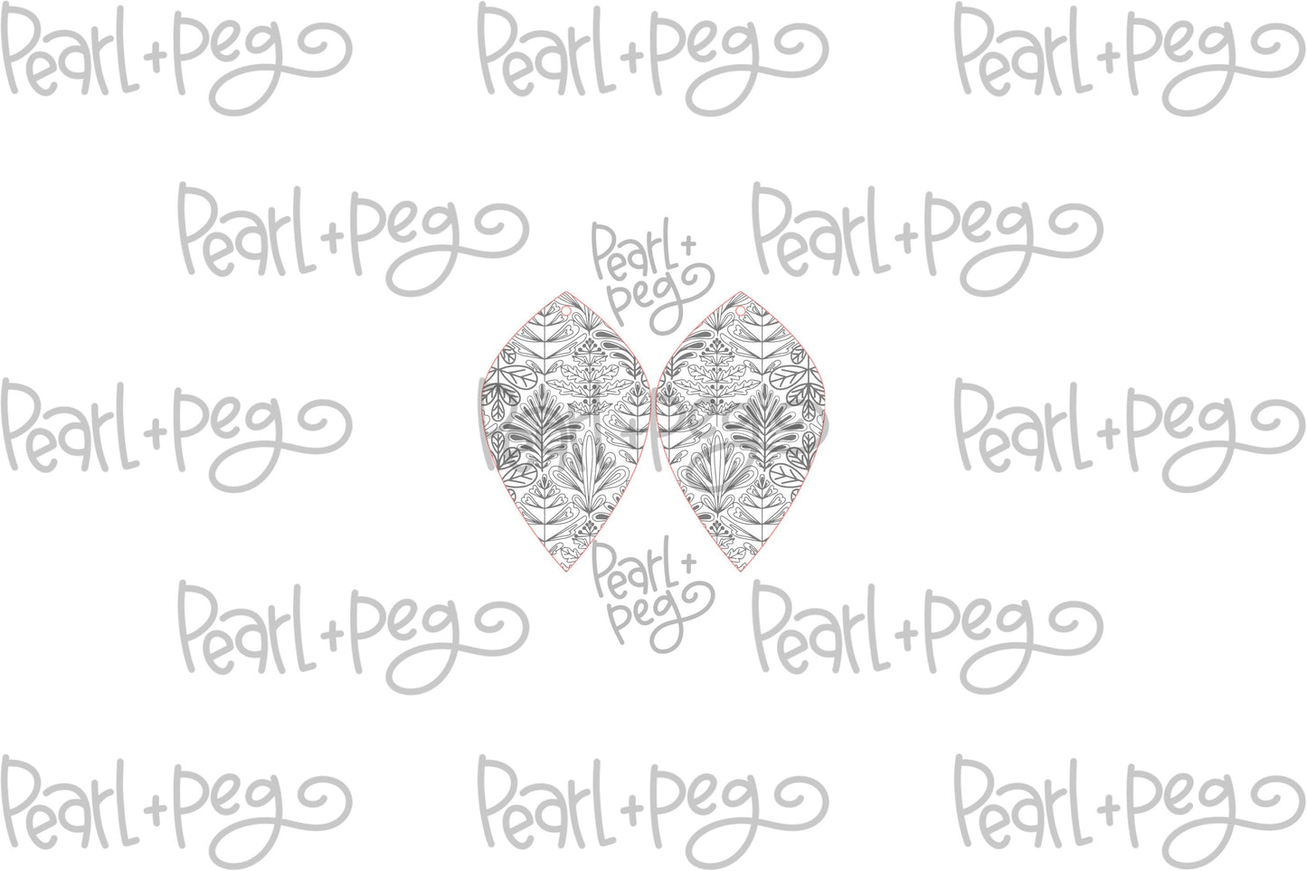 Filigree Autumn Drop Laser Engraved Earrings Digital Download