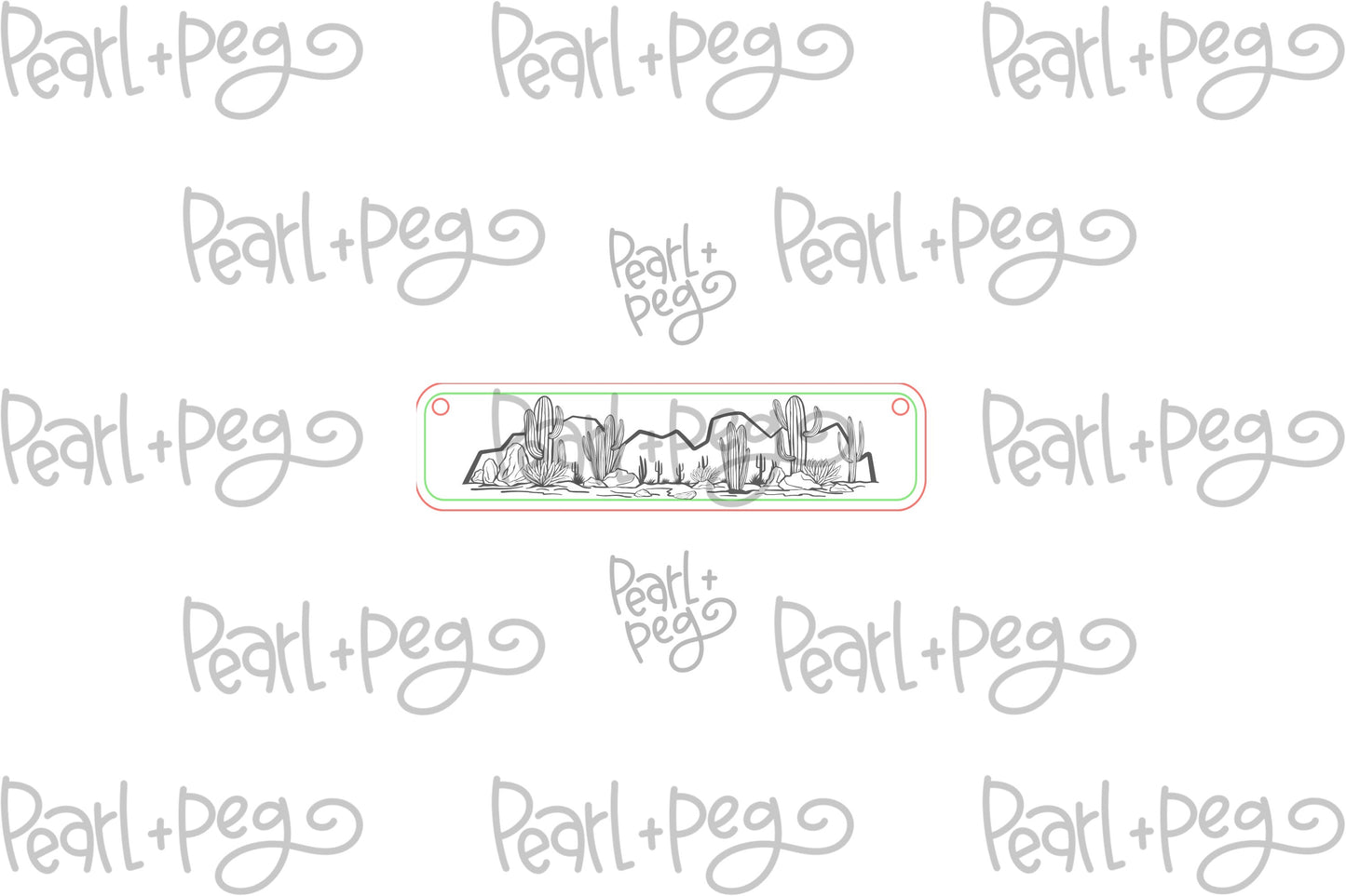 Desert Scene Bar Necklace Laser Engraved Digital Download