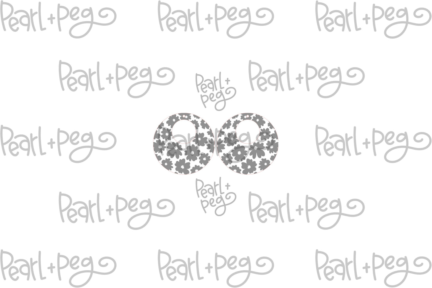 Flower Button Hoop Laser Engraved Earrings Digital Download