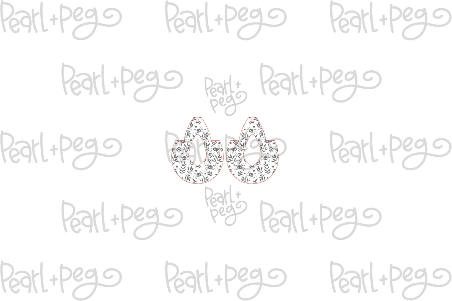 Spider Greenery Hoop Laser Engraved Earrings Digital Download