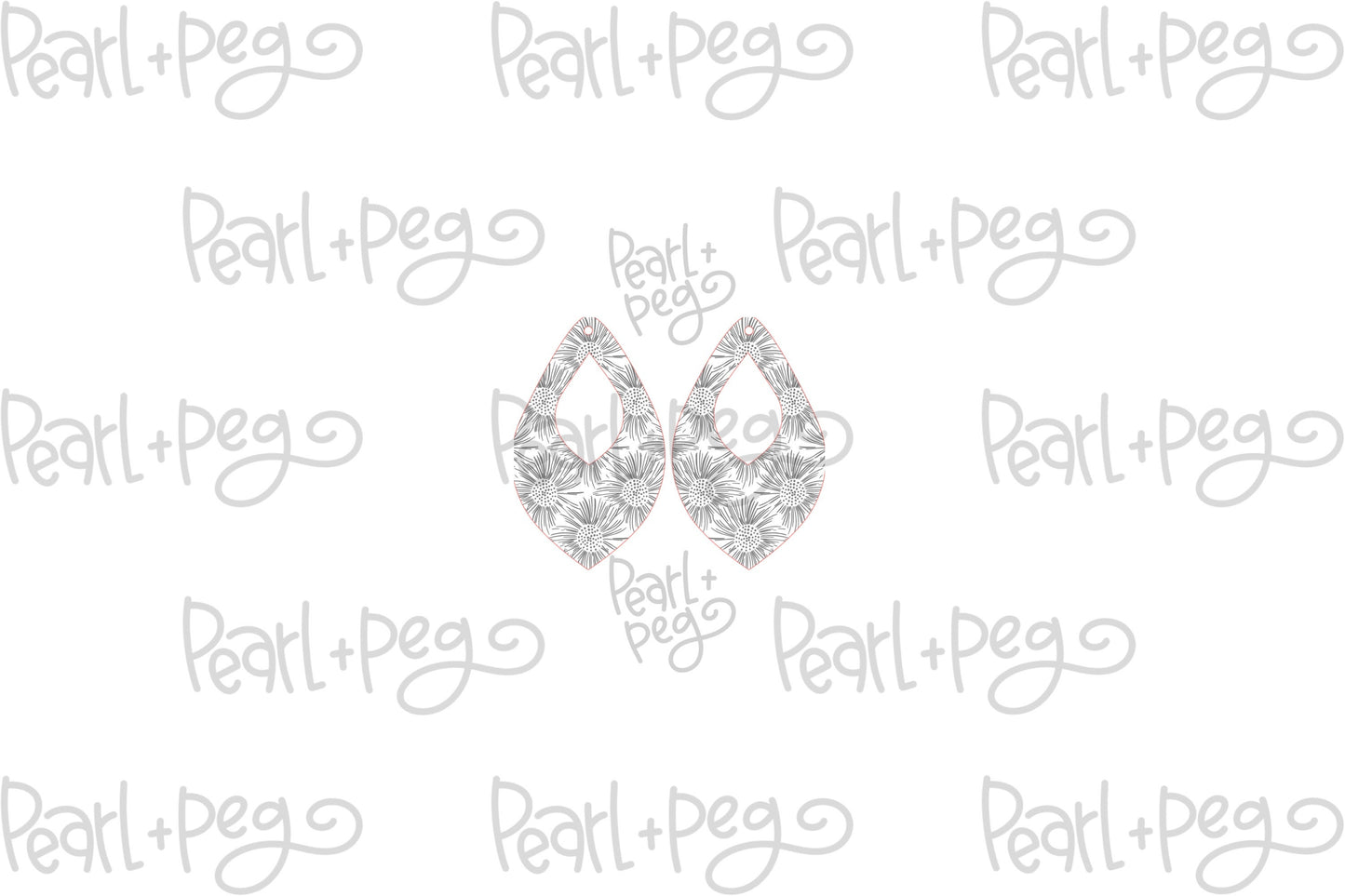 Floral Shadow Hoop Laser Engraved Earrings Digital Download