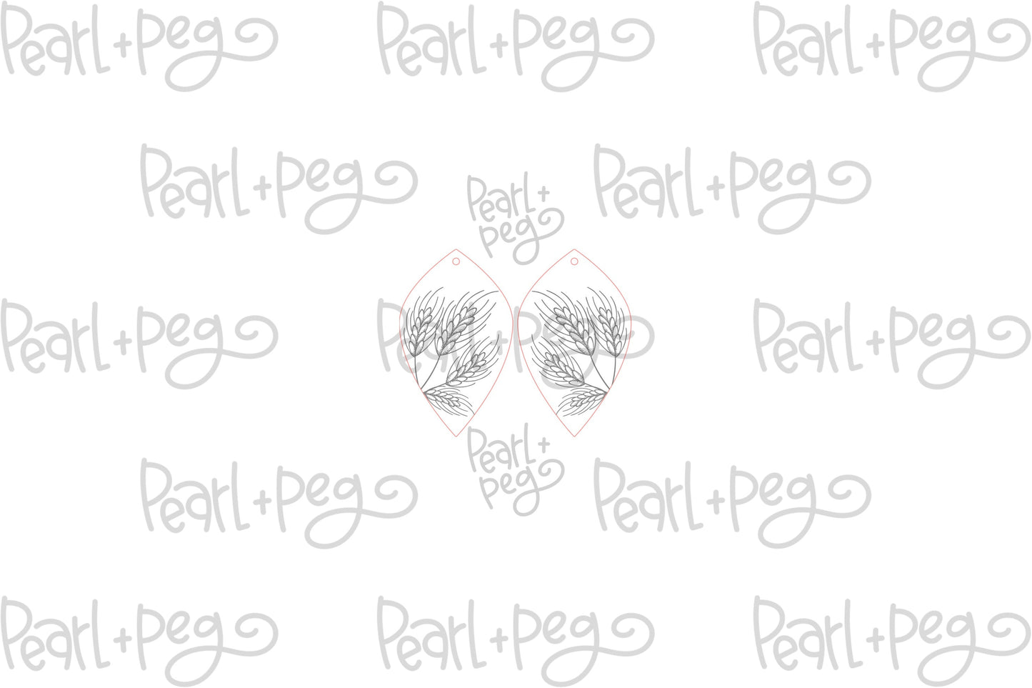 Golden Wheat Harvest Laser Engraved Earrings Digital Download