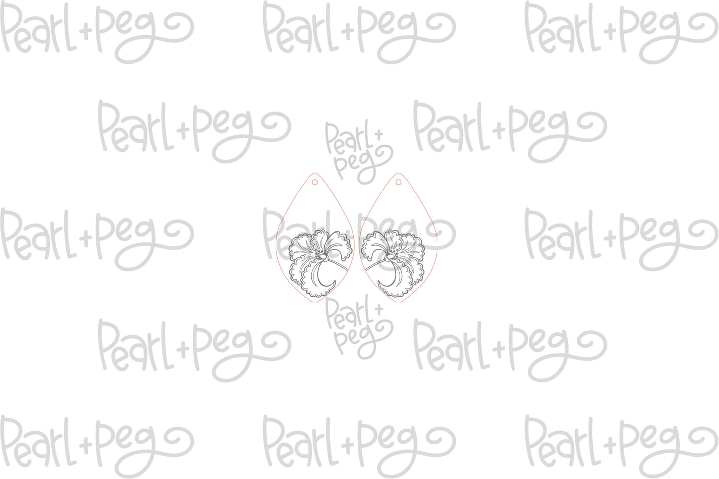 Flourish Drop Laser Engraved Earrings Digital Download