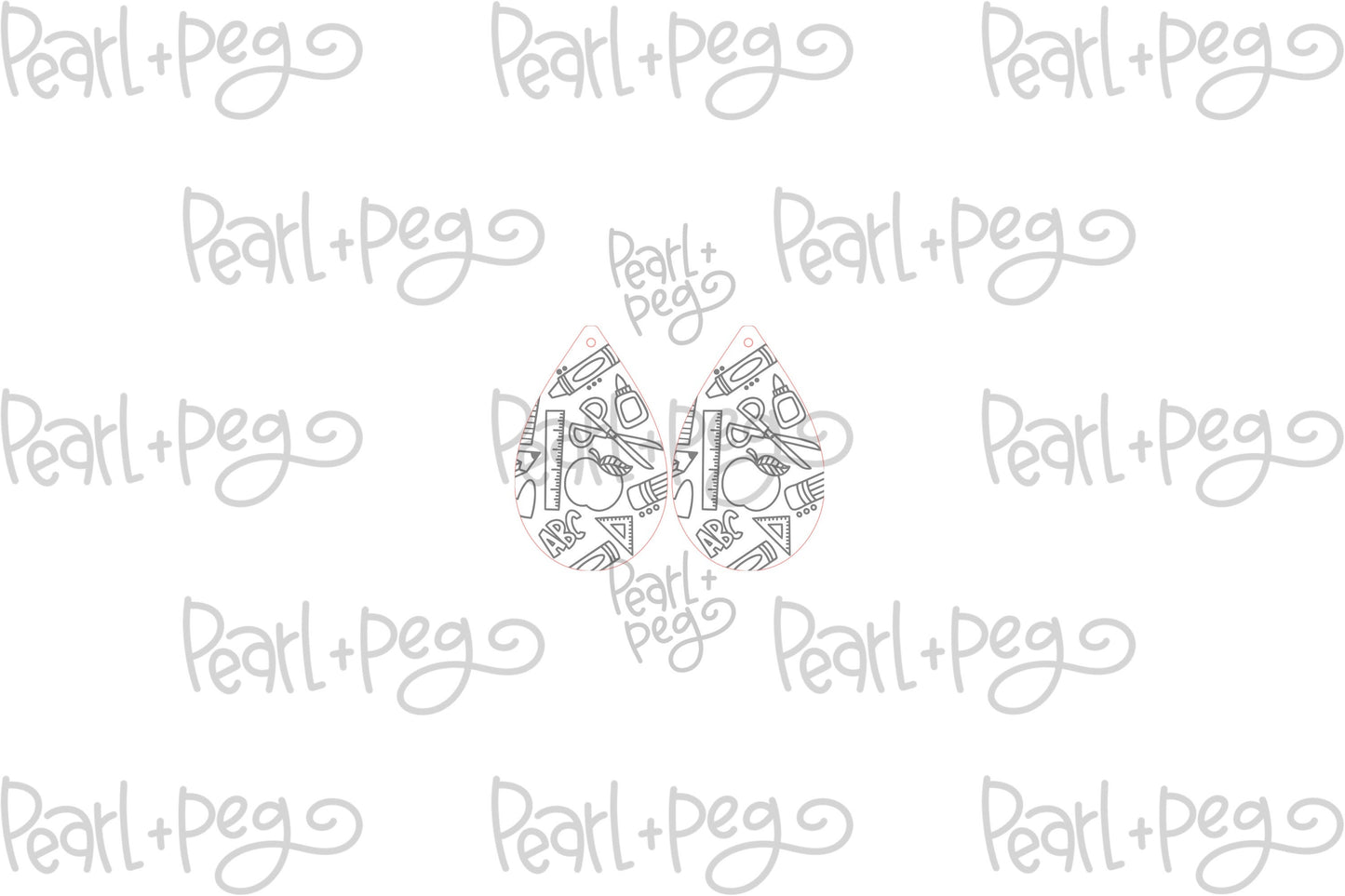 Back to School Icons Laser Engraved Earrings Digital Download