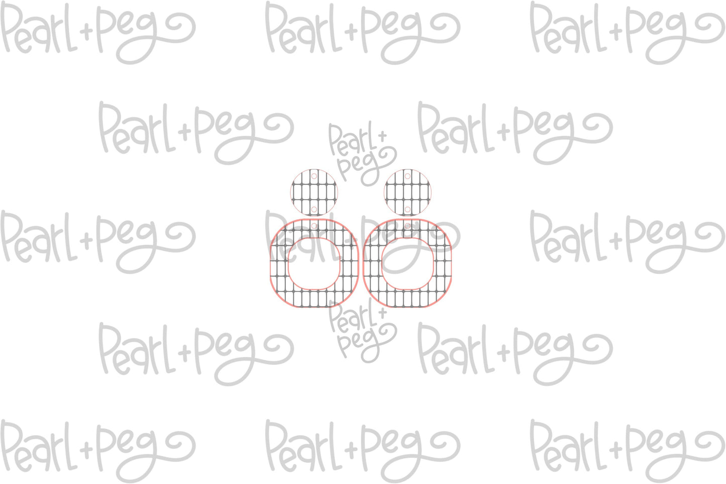 Square and Circle Boxes Laser Engraved Earrings Digital Download