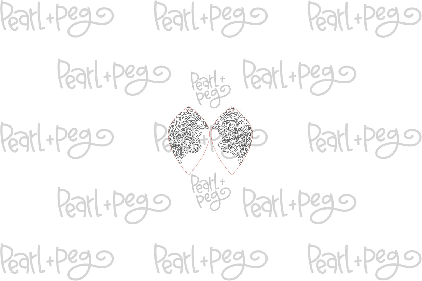 Mandala Corner Drop Laser Engraved Earrings Digital Download