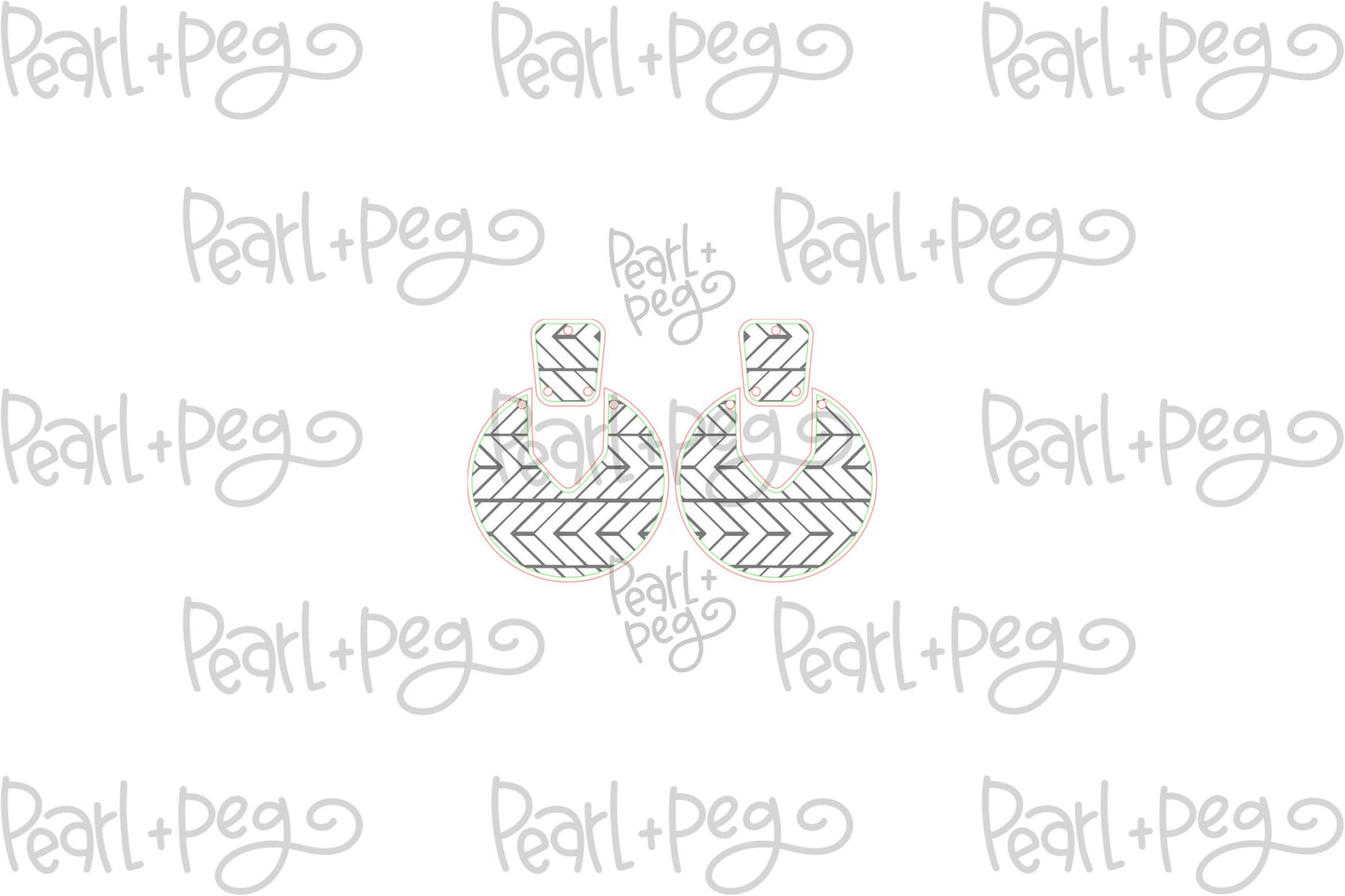 Tribal Lines 2 Part Gap Laser Engraved Earrings Digital Download