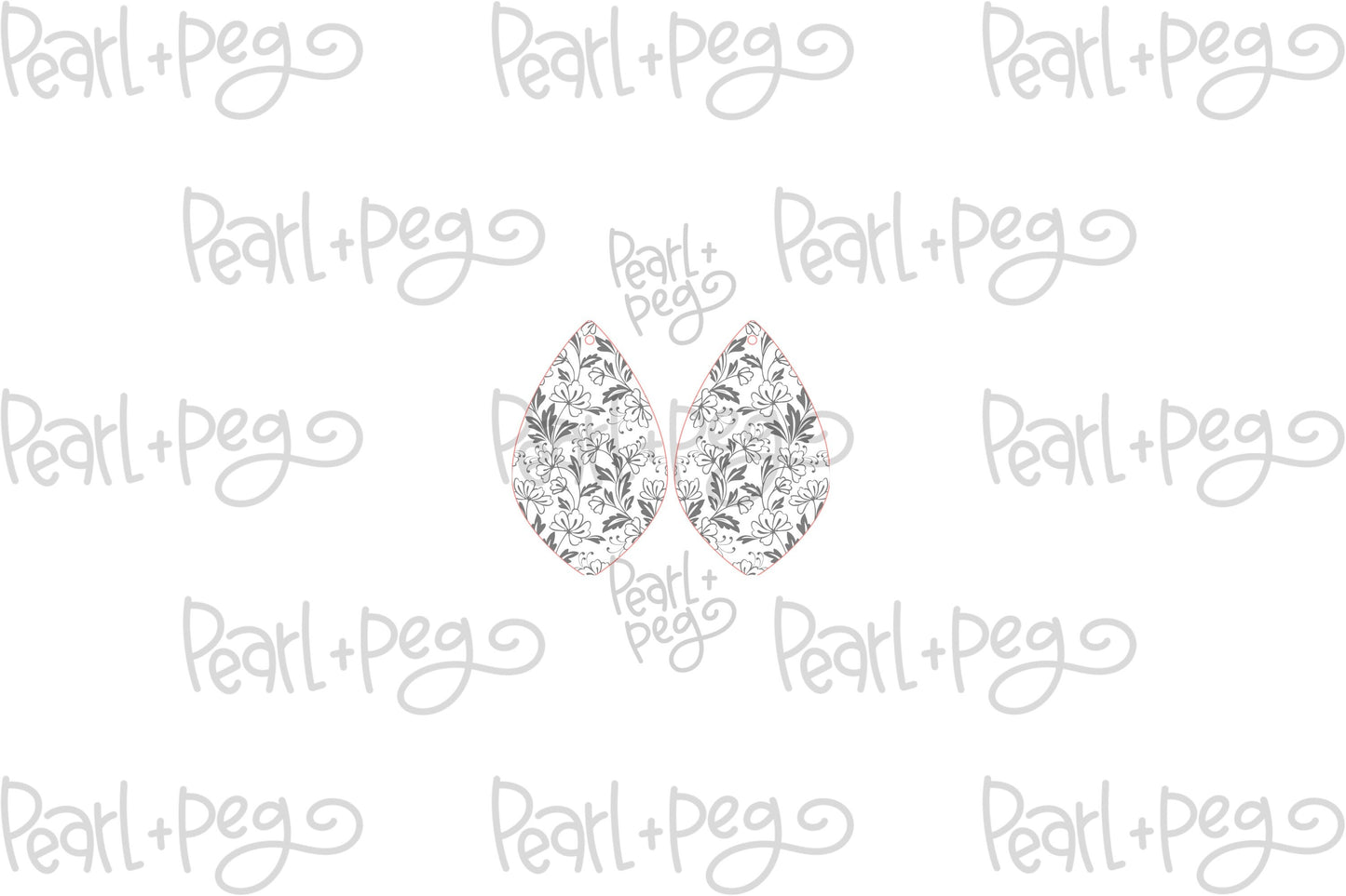Vine Floral Drop Laser Engraved Earrings Digital Download