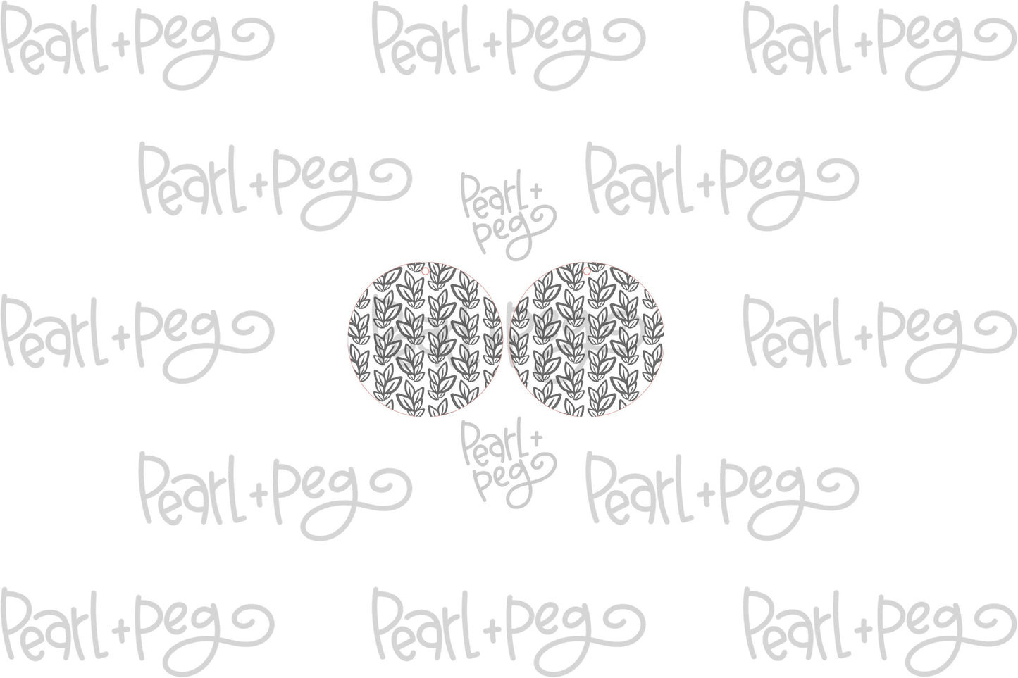 Wheat Patterned Round Laser Engraved Earrings Digital Download