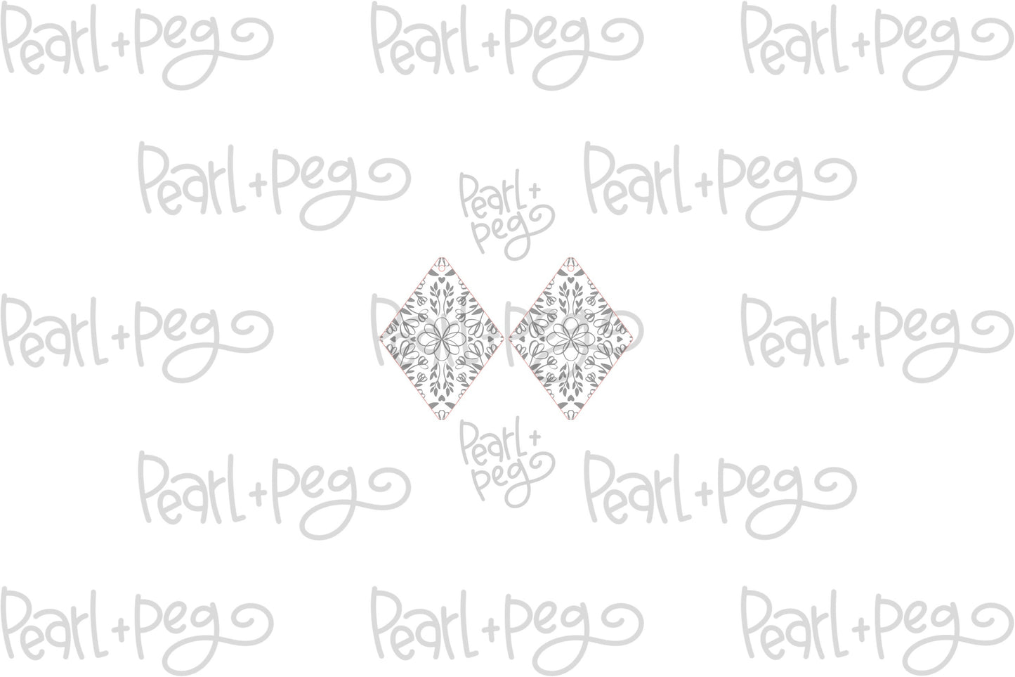 Abstract Diamond Flowers Laser Engraved Earrings Digital Download