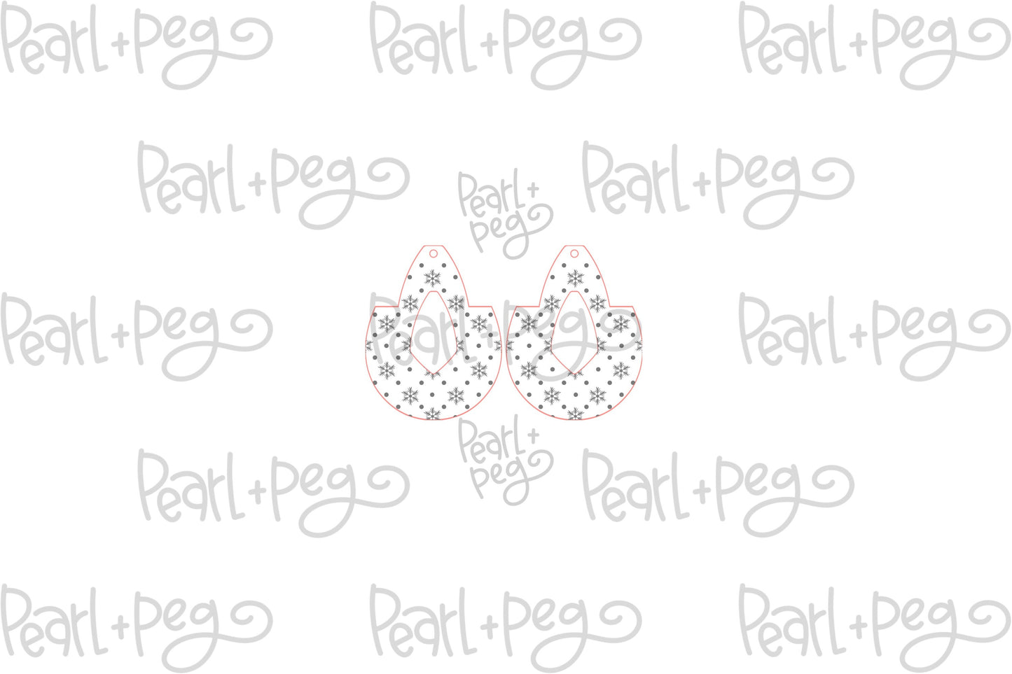 Simple Snowflake Hoop Drop Laser Engraved Earrings Digital Download