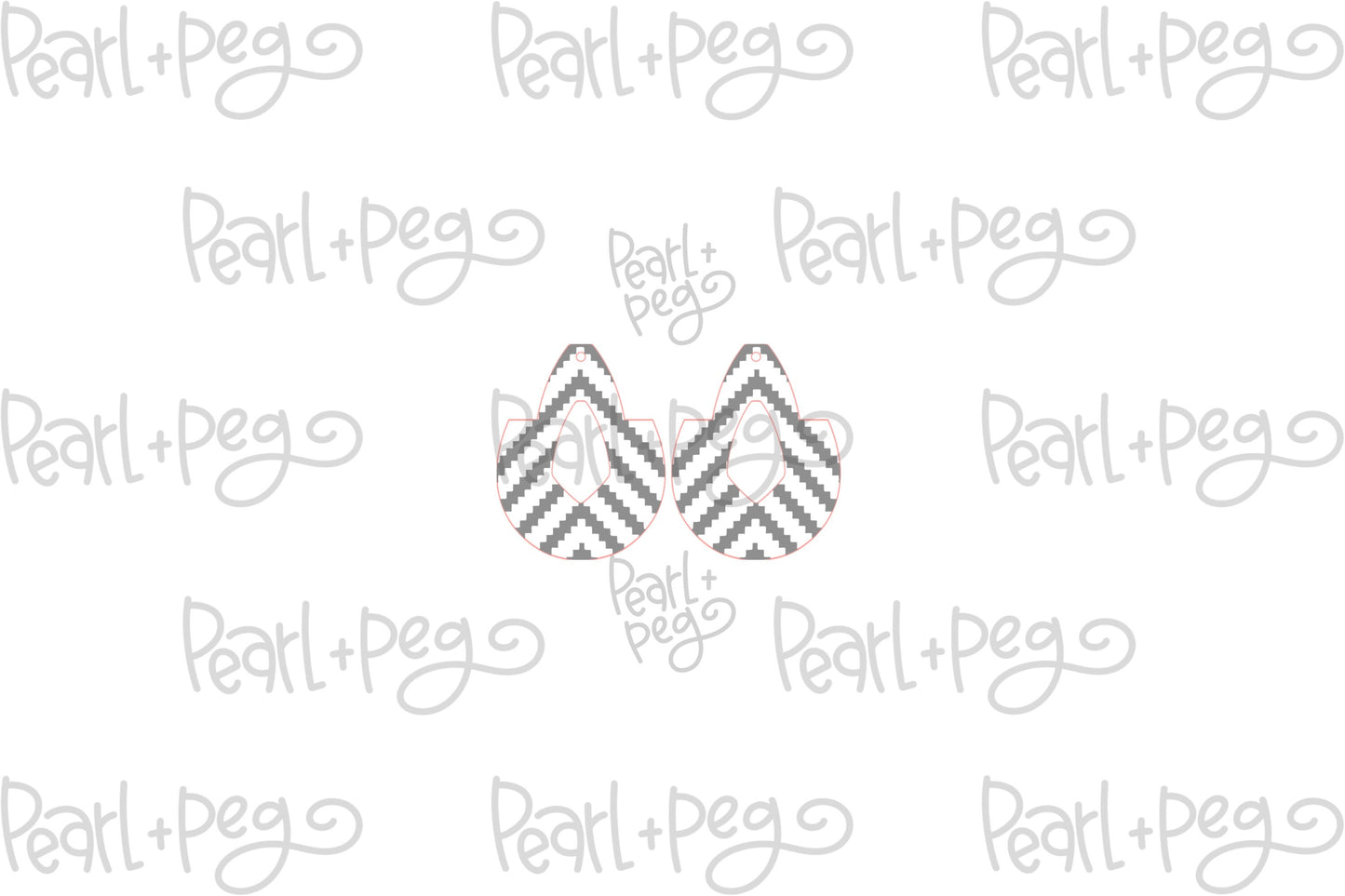 Stripe Hoop Tall Drop Laser Engraved Earrings Digital Download