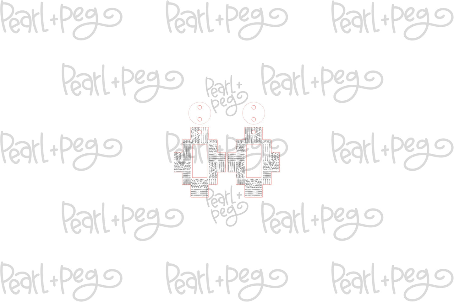 Textured Aztec 2 Part Laser Engraved Earrings Digital Download