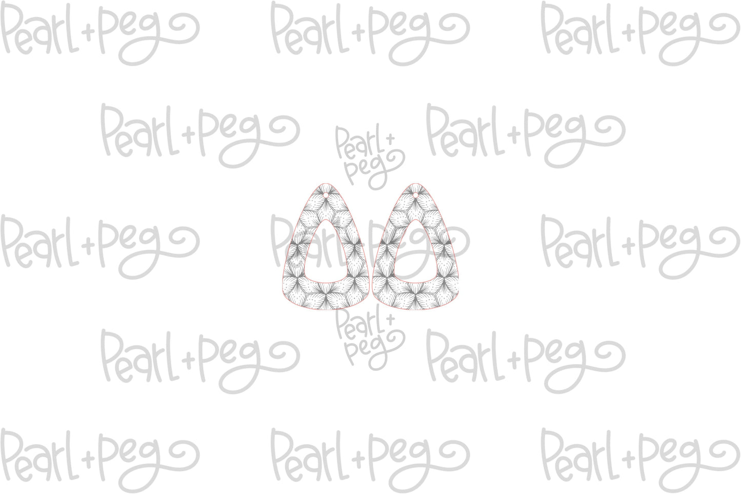 Triangle Long Hoop Texture Laser Engraved Earrings Digital Download