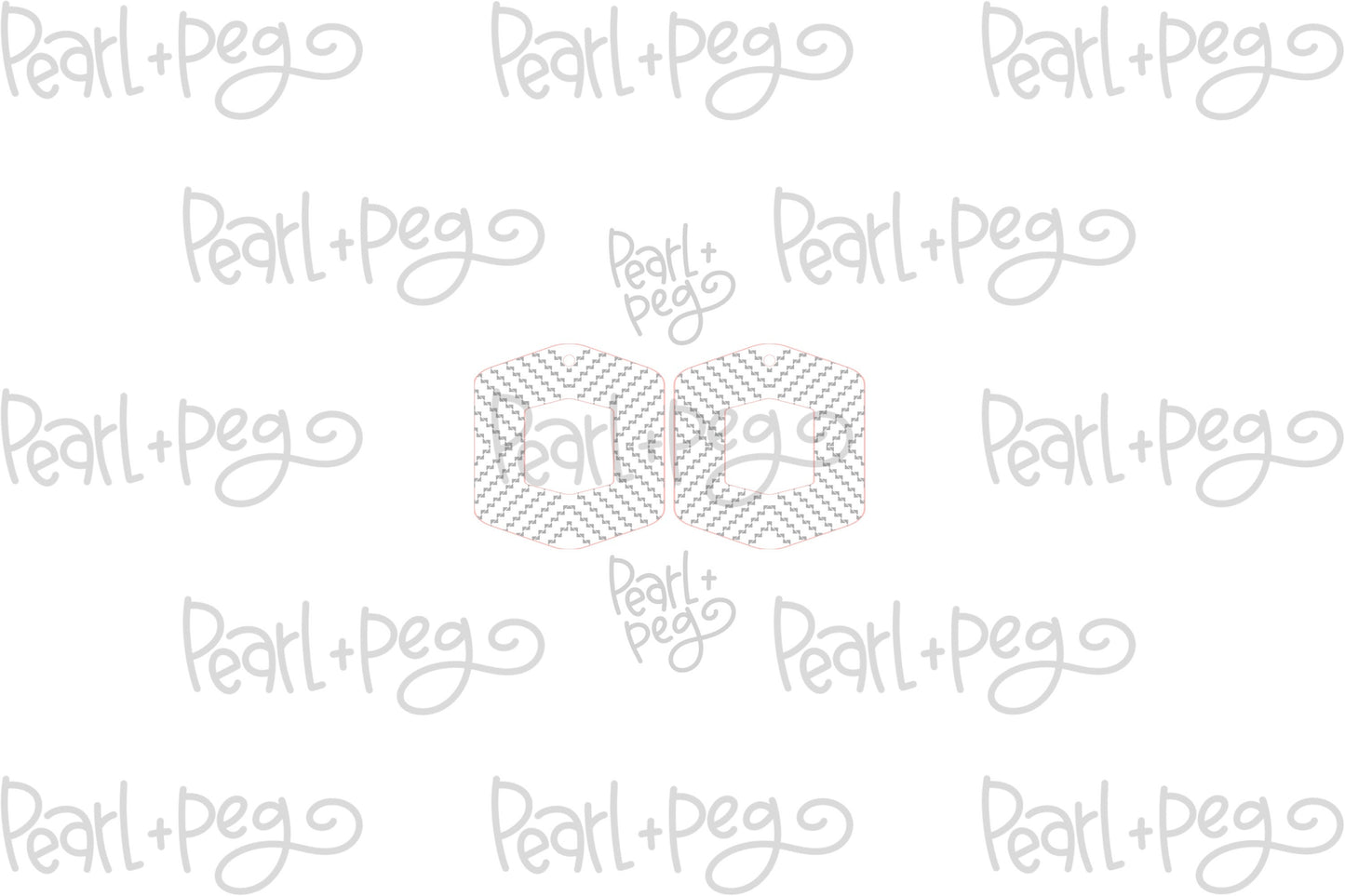 Zig Zag Lined Hex Laser Engraved Earrings Digital Download