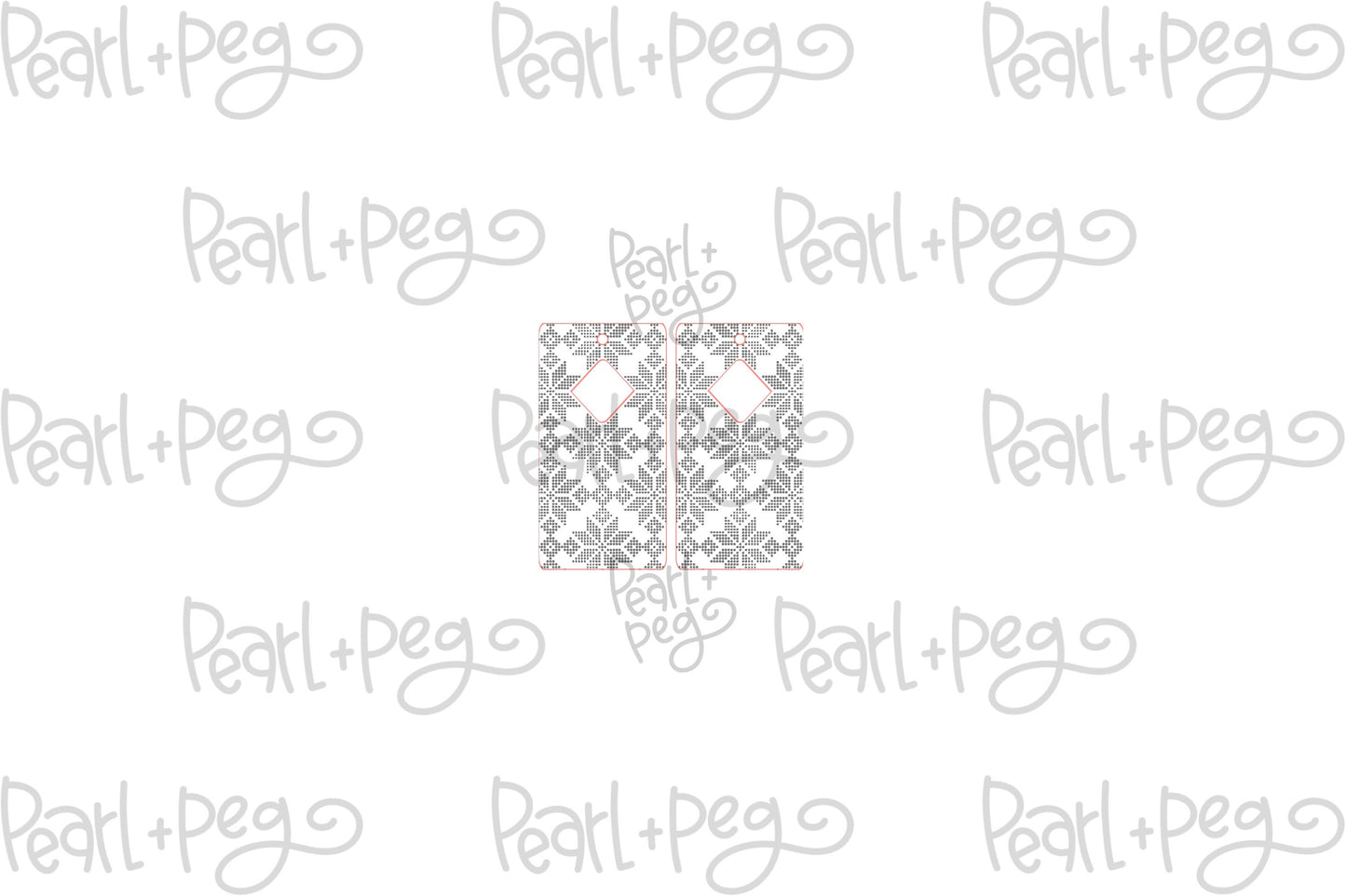 Scandinavian Rectangular Hoop Laser Engraved Earrings Digital Download