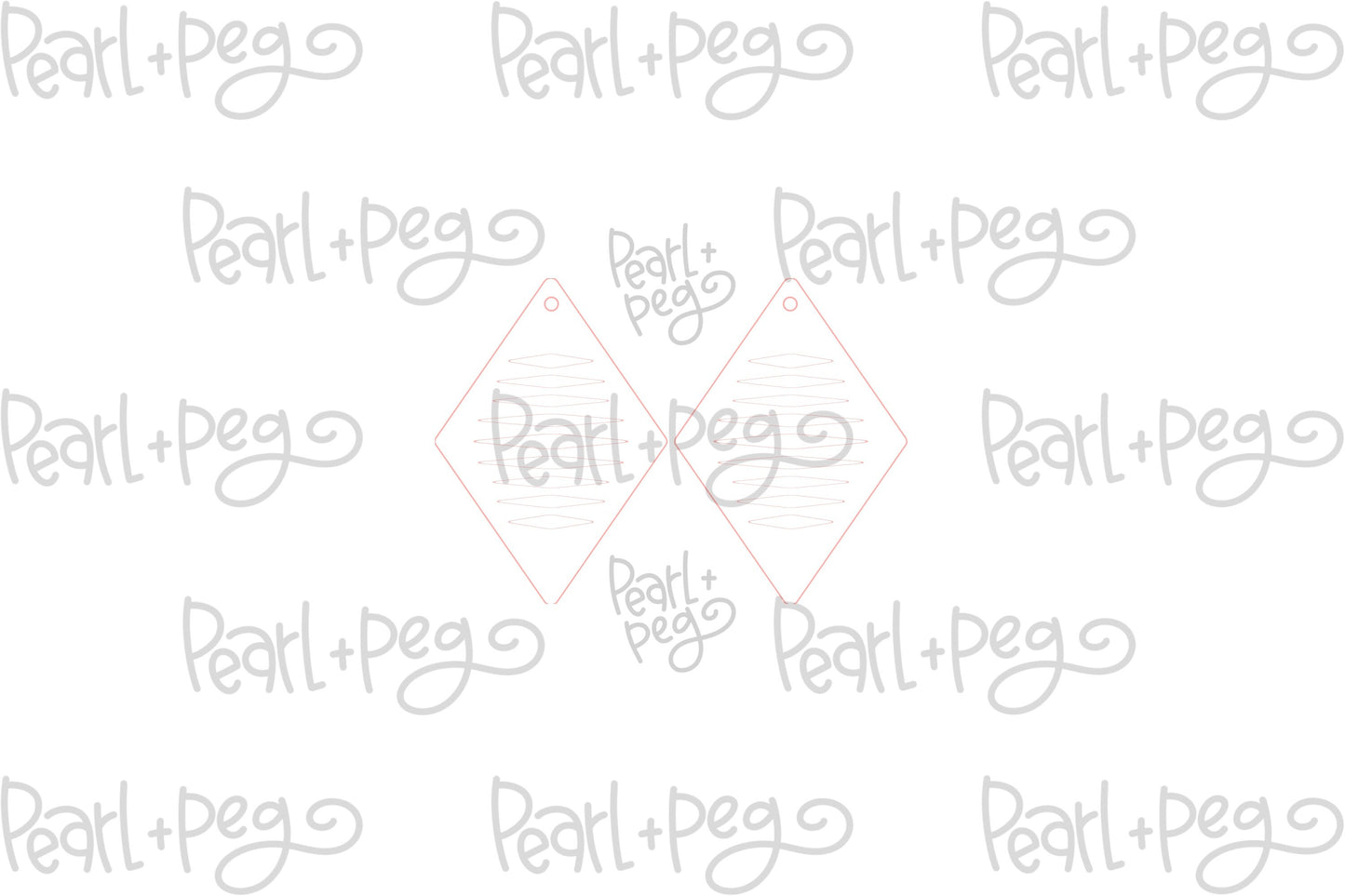 Diamond Center Cutouts Laser Engraved Earrings Digital Download