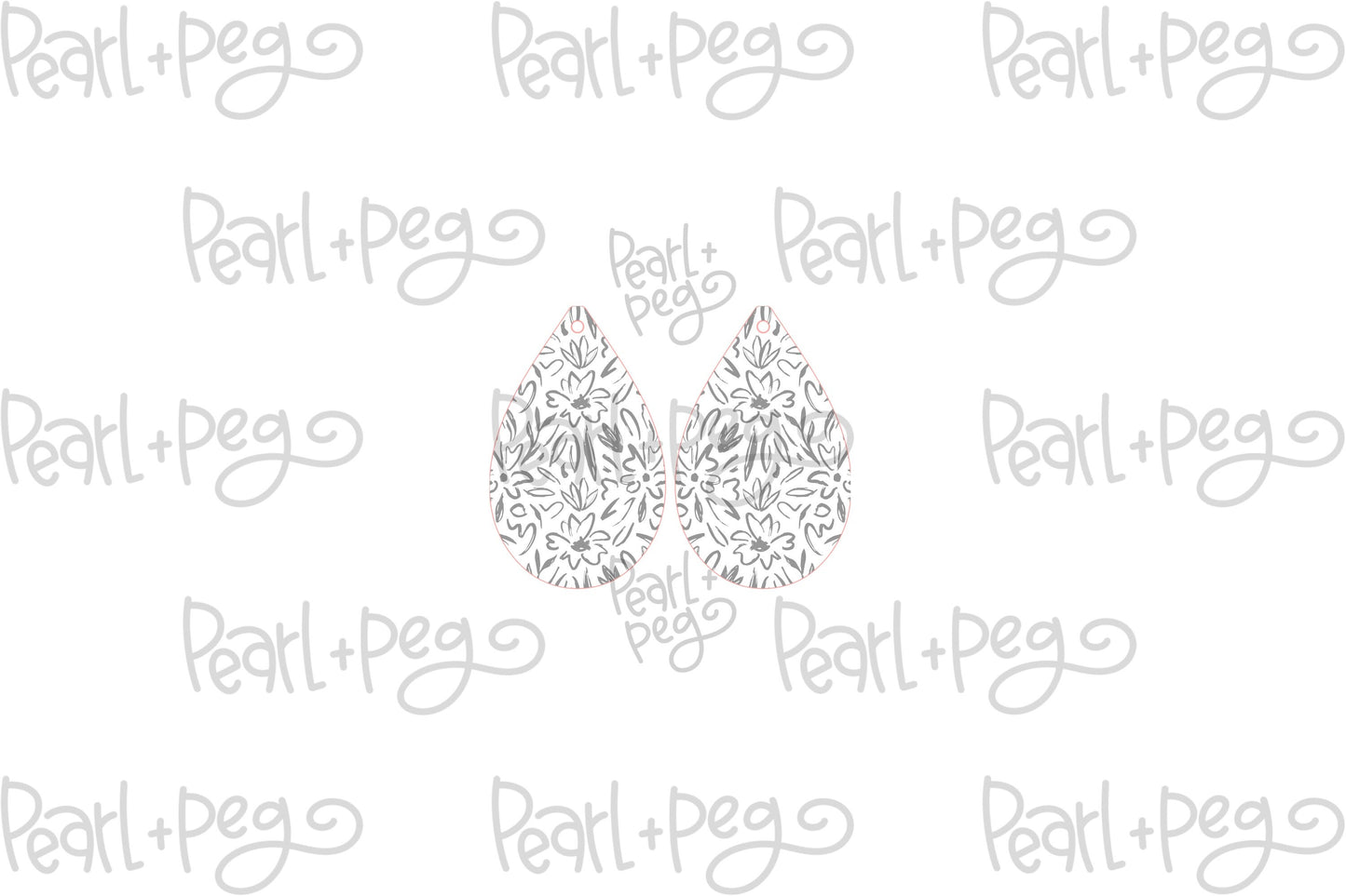Wildflower Field Drop Laser Engraved Earrings Digital Download