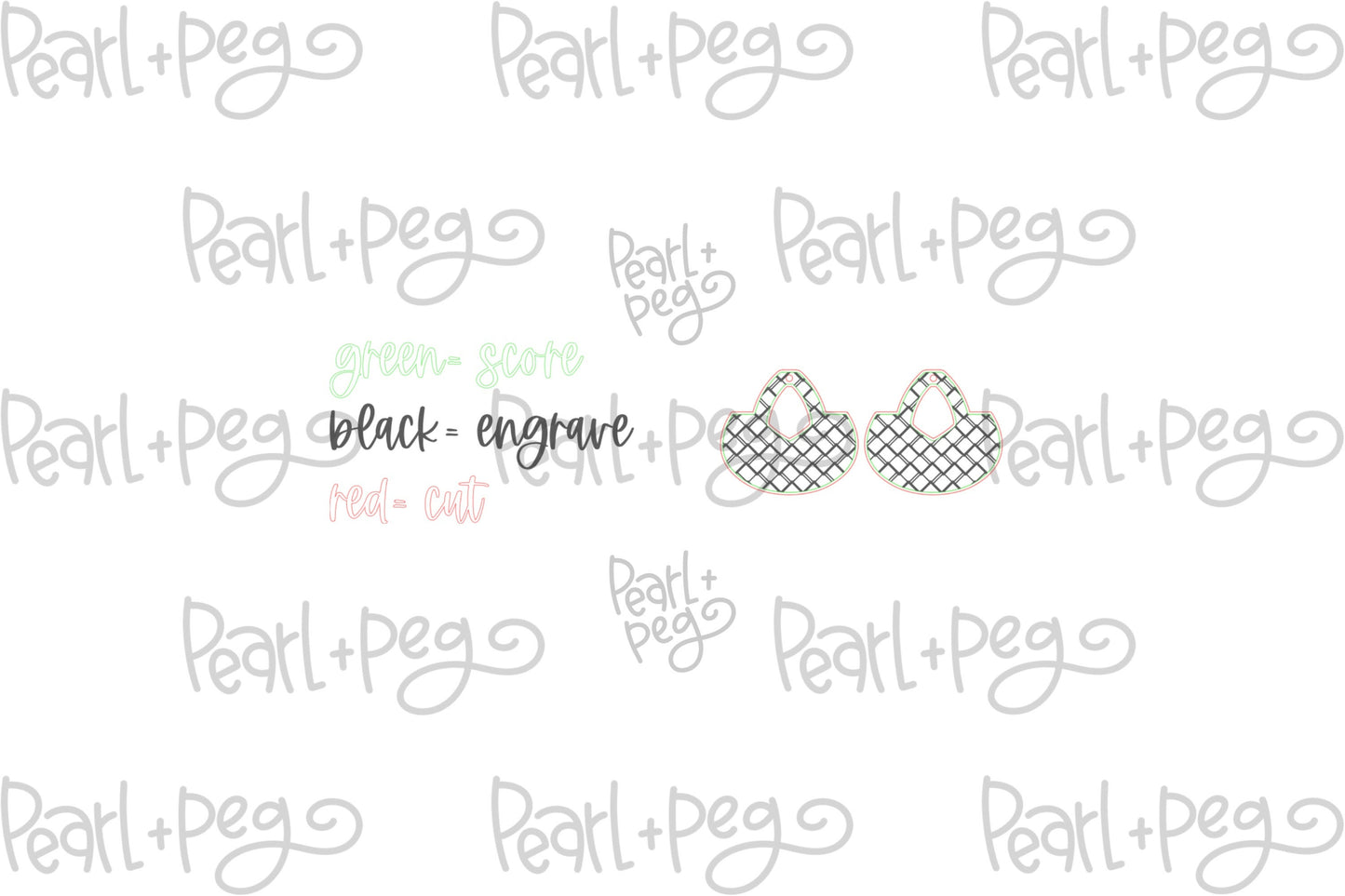 Dainty Diamond Wide Hoop Laser Engraved Earrings Digital Download