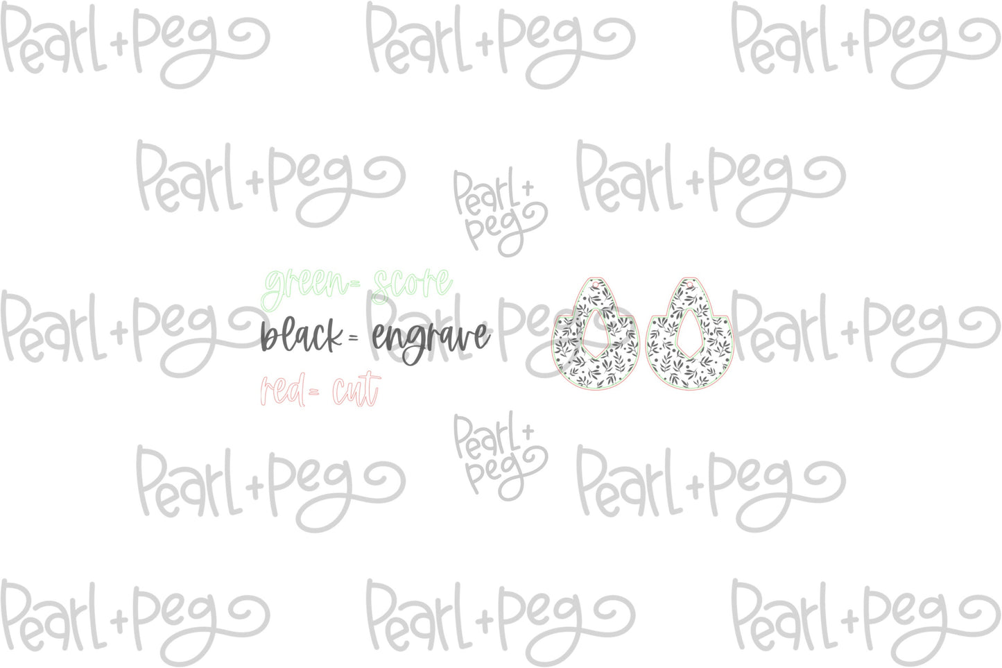 Floral Without Spiders Hoop Laser Engraved Earrings Digital Download