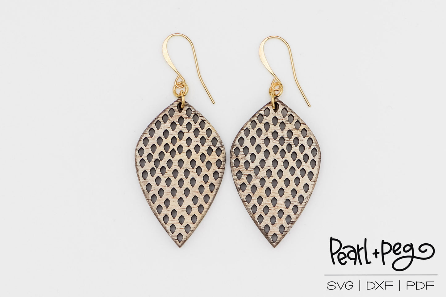 Spade Cut Out Shape Laser Engraved Earrings Digital Download
