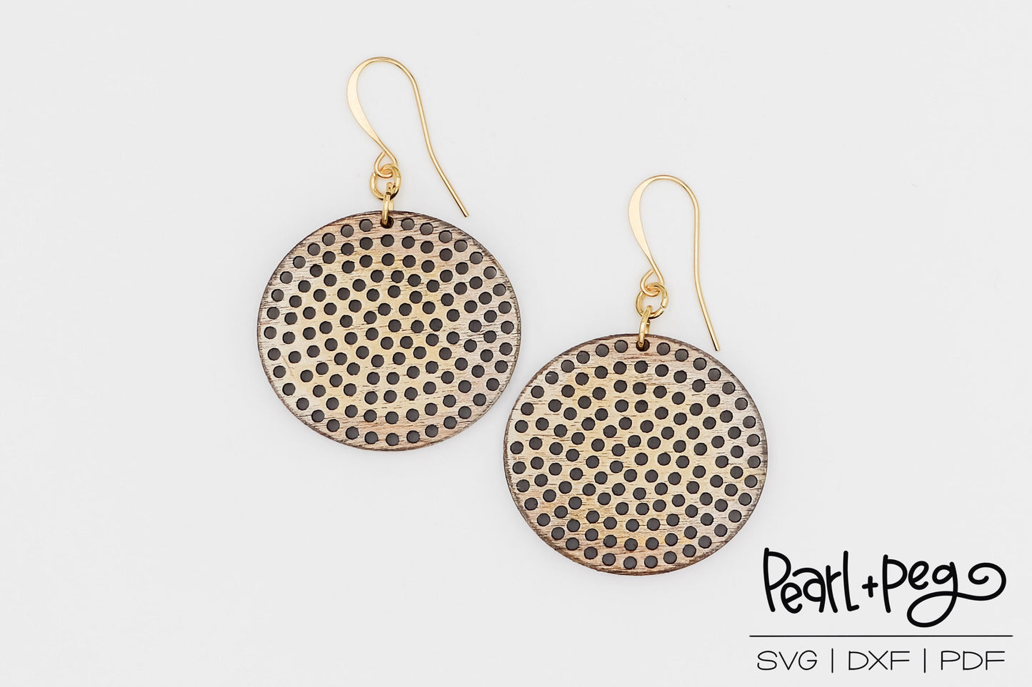 Wide Oval Cut Out Laser Engraved Earrings Digital Download