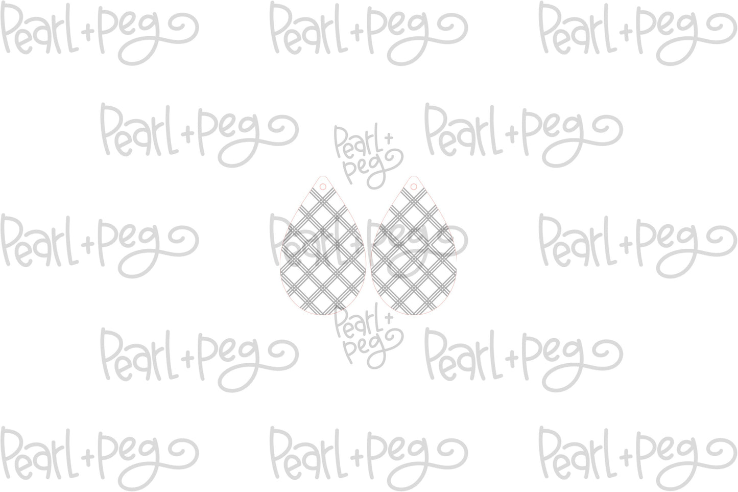 Thin Criss Cross Teardrop Laser Engraved Earrings Digital Download