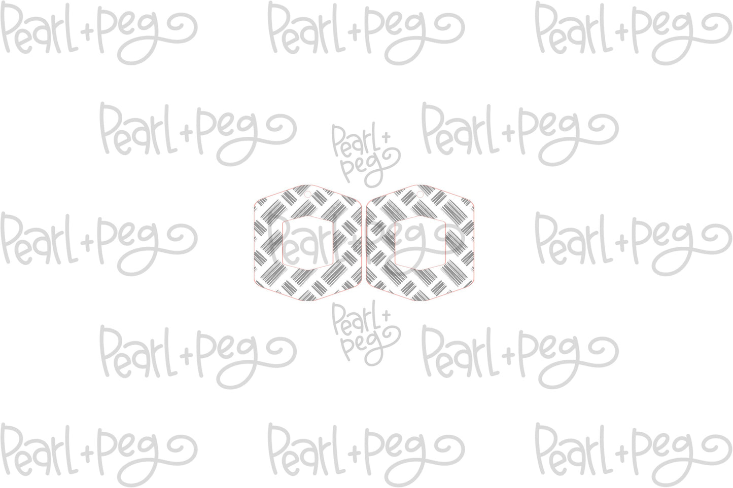 Hexagon Scratch Dashed Laser Engraved Earrings Digital Download