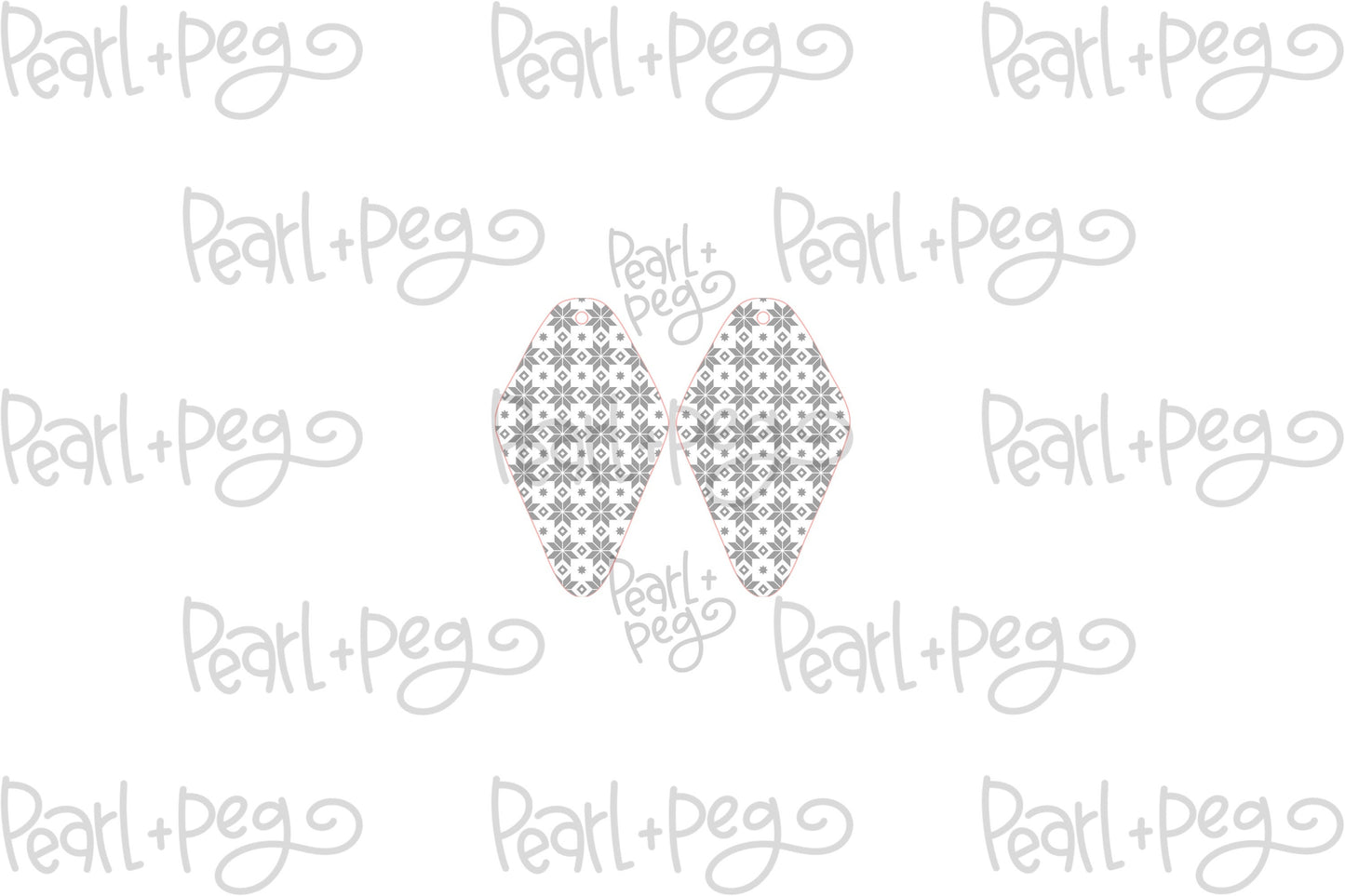 Holiday Quad Pattern Laser Engraved Earrings Digital Download