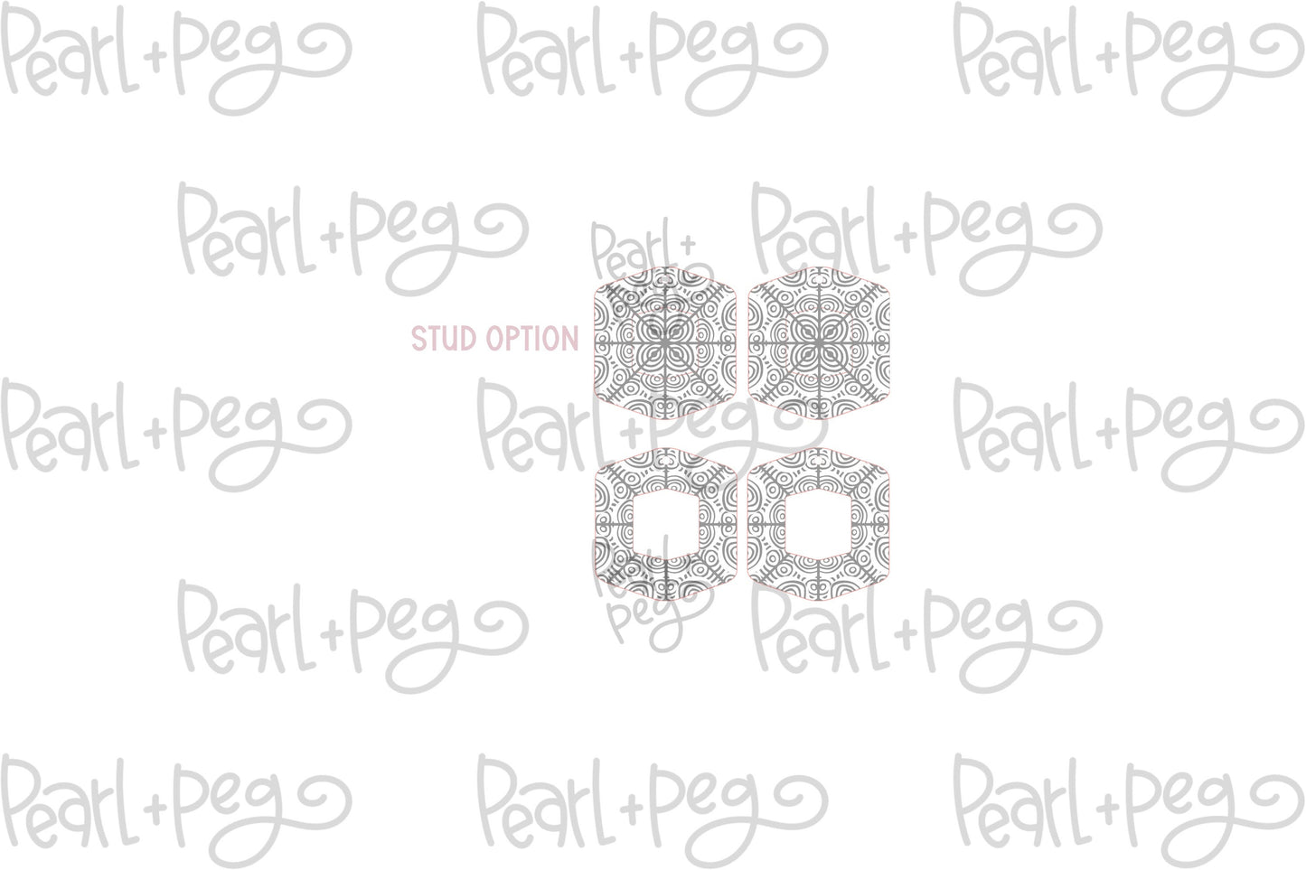 Stud Optional Dainty Hexagon Laser Engraved Earrings Digital Download