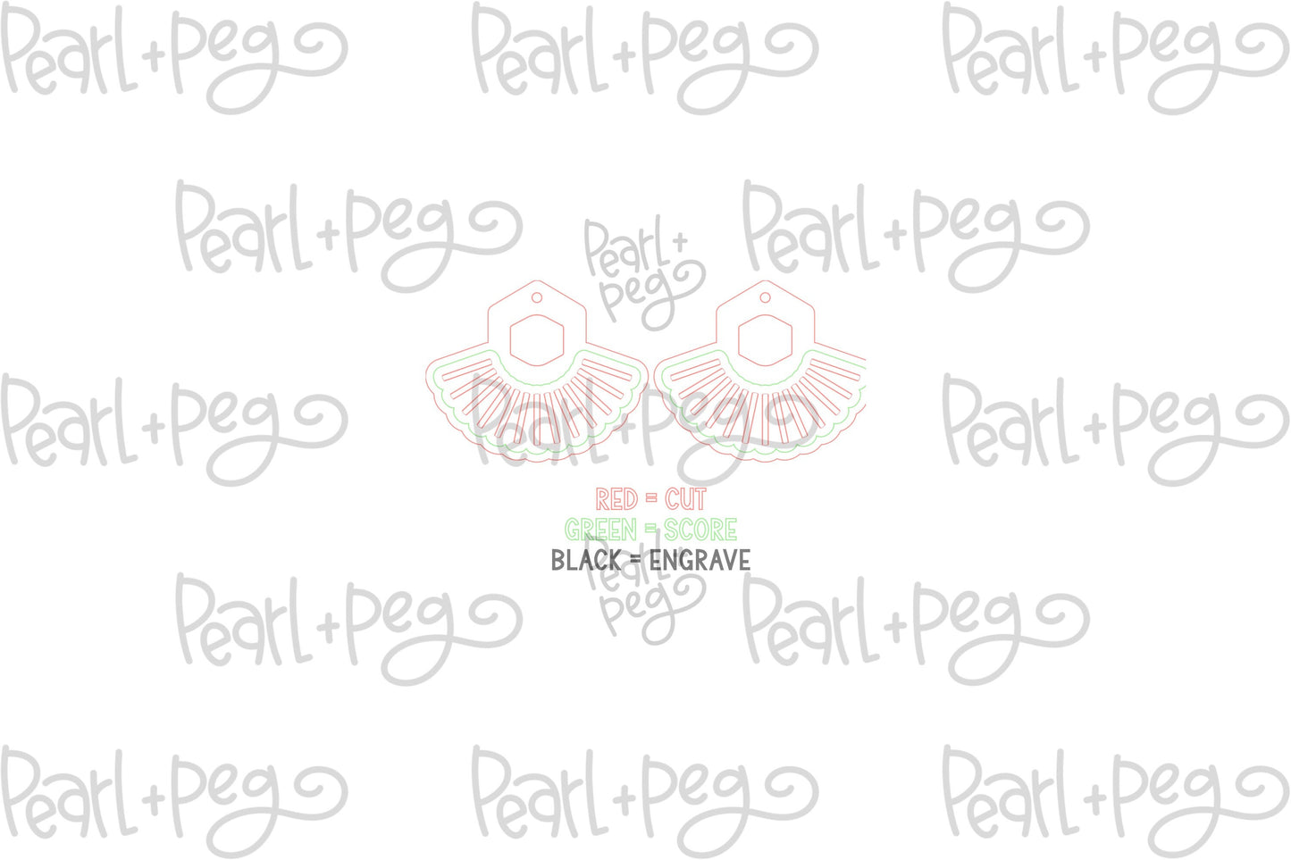 Trendy BOHO Radial Hoop Laser Engraved Earrings Digital Download